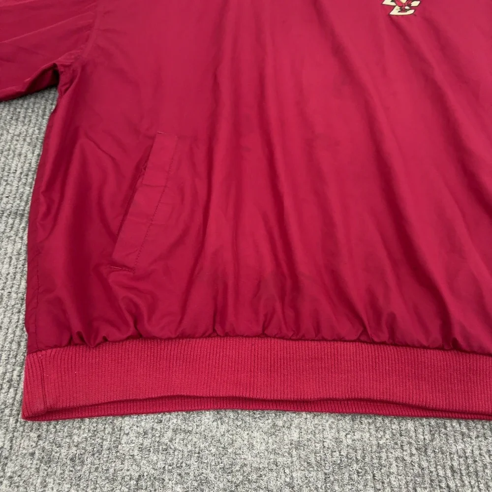 Vintage Boston College Reebok Pullover Jacket Mens XL Maroon Polyester V Neck